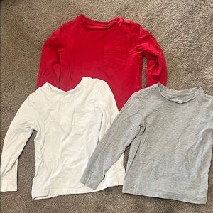 Tommy Bahama Kids Long-Sleeve Pocket Tee Trio - Red, White & Gray